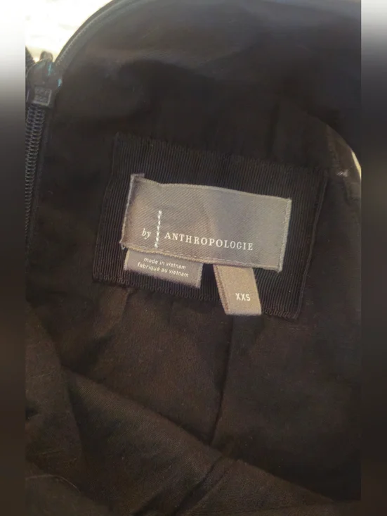 Antropologie Midi Black Dress XXS - Picture 6 of 7